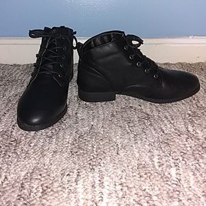 Black lace up boots